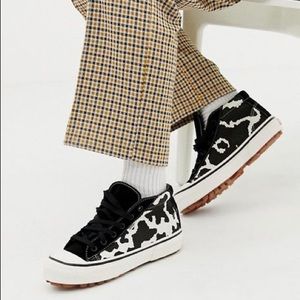 cow print slip on vans